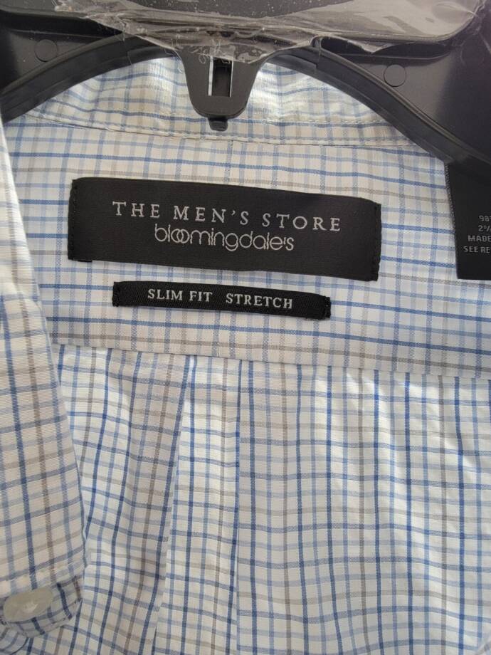The Men's Store at Bloomingdale's Slim Fit Stretch Shirt Men's L Sky Blue Multi