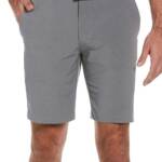 PGA TOUR Flat Front Horizontal Textured Golf Short Men's 42 Dark Grey Heather