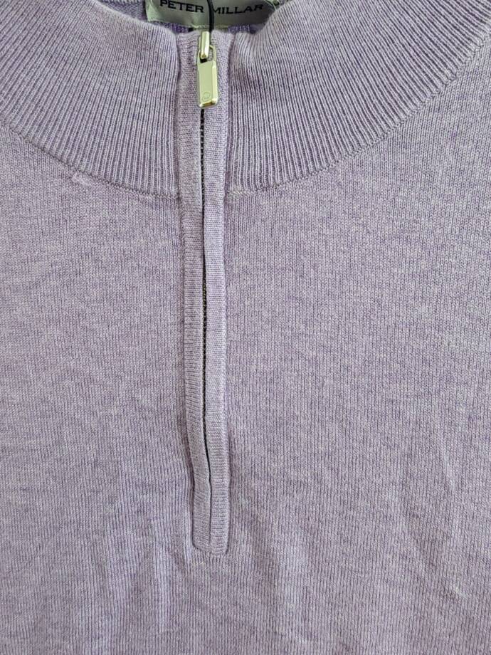 Peter Millar Crown Whitaker Quarter-Zip Sweater Men's XXL Wild Lilac Silk Blend