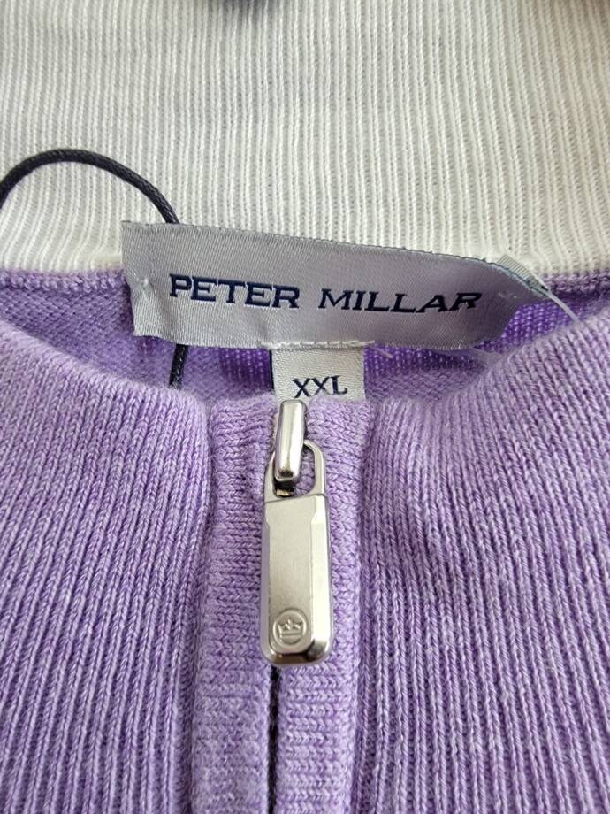 Peter Millar Crown Whitaker Quarter-Zip Sweater Men's XXL Wild Lilac Silk Blend