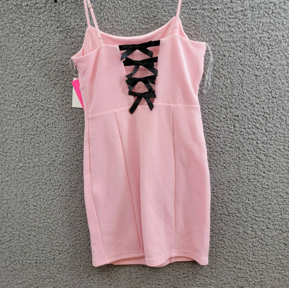 With Jules Sleeveless Bow-Back Ponté-Knit Dress Big Girl XL Pastel Pink Side Zip