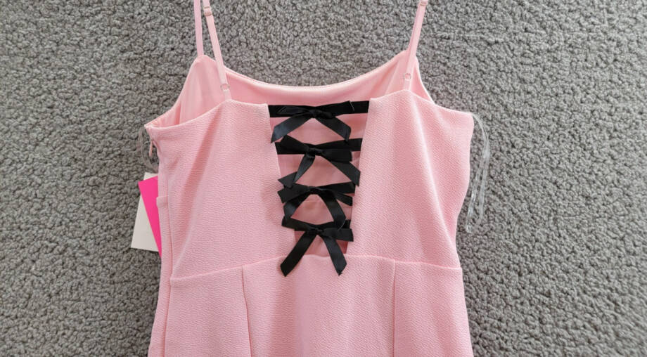 With Jules Sleeveless Bow-Back Ponté-Knit Dress Big Girl XL Pastel Pink Side Zip