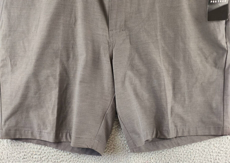 PGA TOUR Flat Front Horizontal Textured Golf Short Men's 42 Dark Grey Heather
