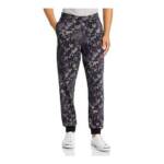 Bally Camo Print Jogger Pants Men's Black Multi Pockets Elastic Waist Pull On LG