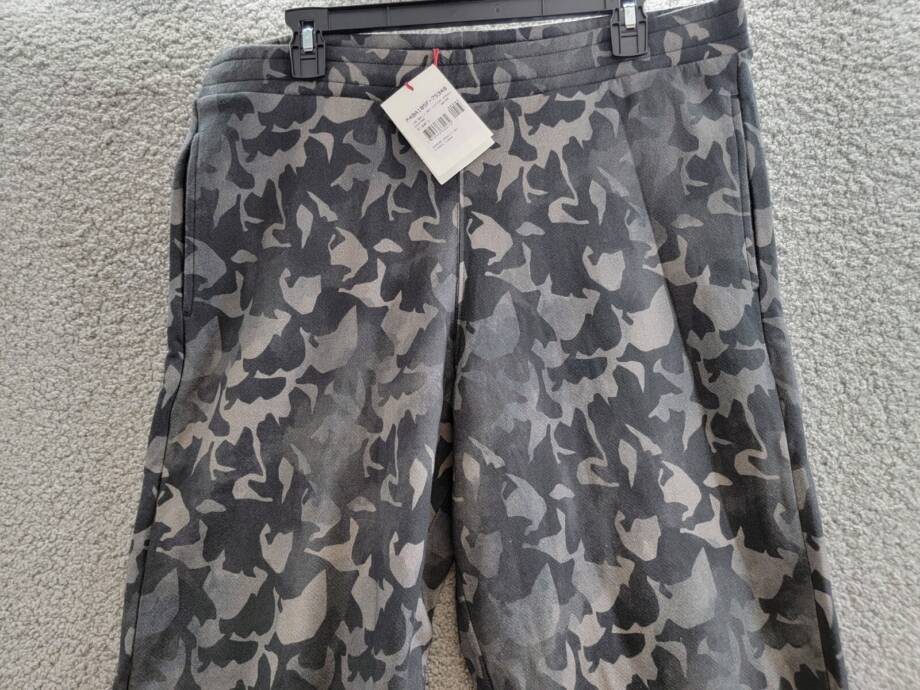 Bally Camo Print Jogger Pants Men's Black Multi Pockets Elastic Waist Pull On LG