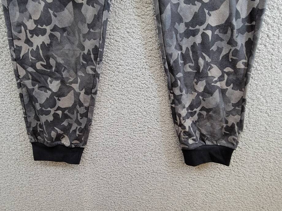 Bally Camo Print Jogger Pants Men's Black Multi Pockets Elastic Waist Pull On LG