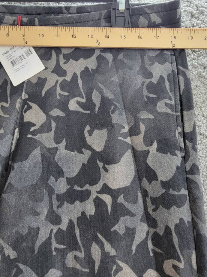 Bally Camo Print Jogger Pants Men's Black Multi Pockets Elastic Waist Pull On LG