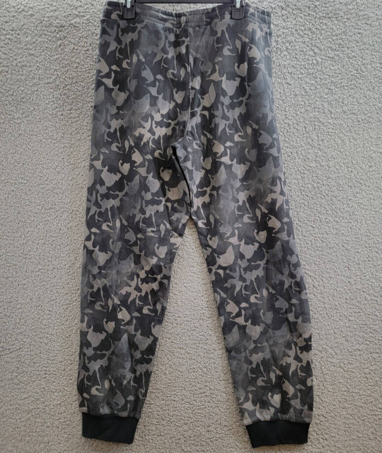 Bally Camo Print Jogger Pants Men's Black Multi Pockets Elastic Waist Pull On LG
