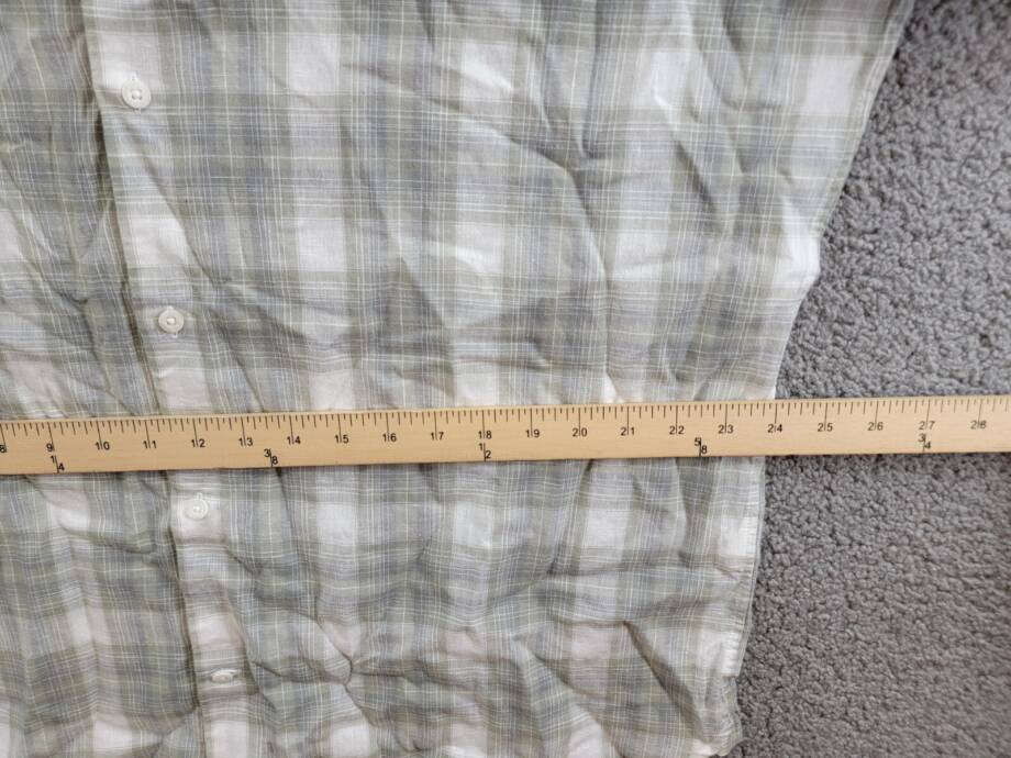 Vince Salton Plaid Shirt Men's XXL Alabaster Long Sleeve Button Closure