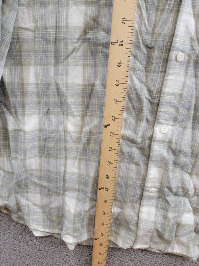 Vince Salton Plaid Shirt Men's XXL Alabaster Long Sleeve Button Closure