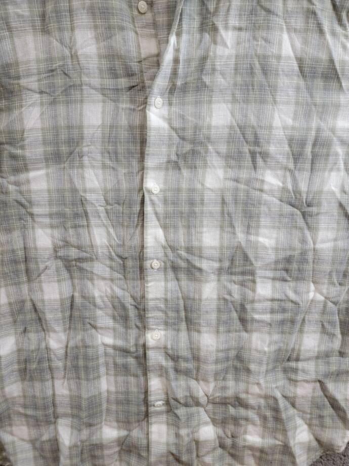Vince Salton Plaid Shirt Men's XXL Alabaster Long Sleeve Button Closure