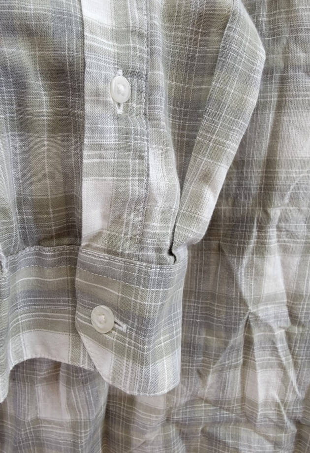 Vince Salton Plaid Shirt Men's XXL Alabaster Long Sleeve Button Closure
