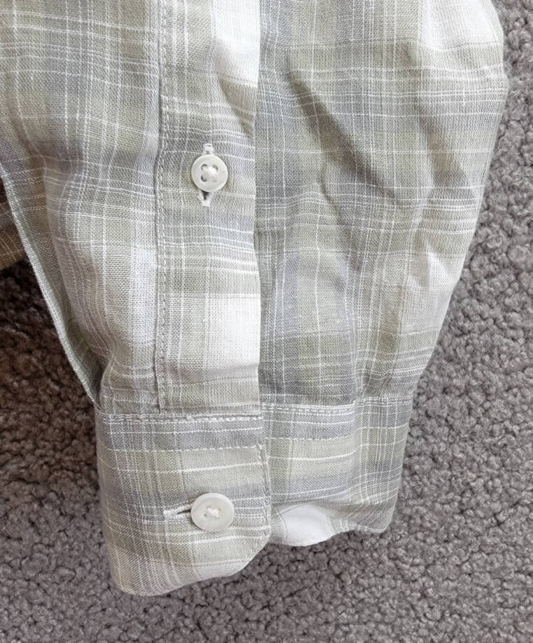 Vince Salton Plaid Shirt Men's XXL Alabaster Long Sleeve Button Closure