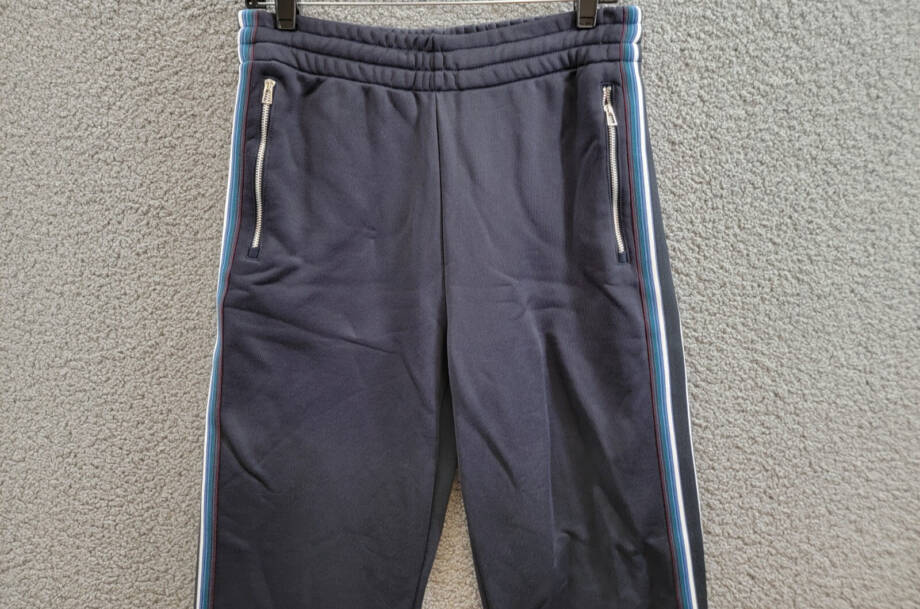 PS Paul Smith Stripe Trim Sweatpants Men's XS Navy Elastic Waist Pull On