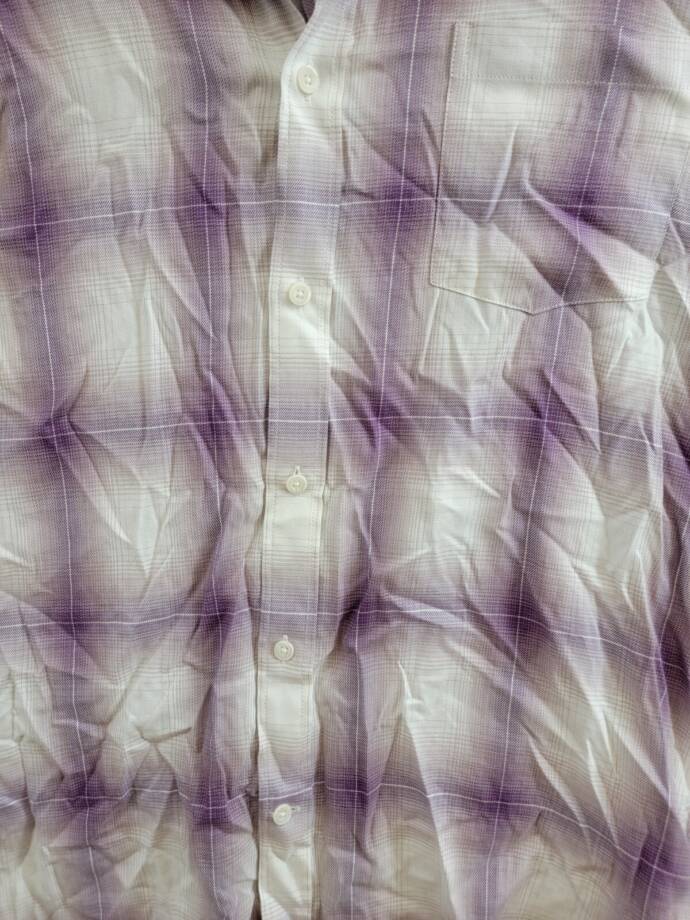 Vince Mirage Plaid Classic Fit Shirt Men's L Purple Front Pockets Button Closure