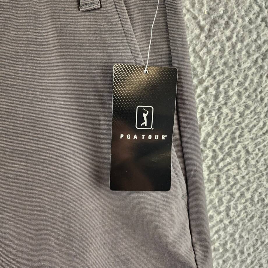PGA TOUR Flat Front Horizontal Textured Golf Short Men's 42 Dark Grey Heather