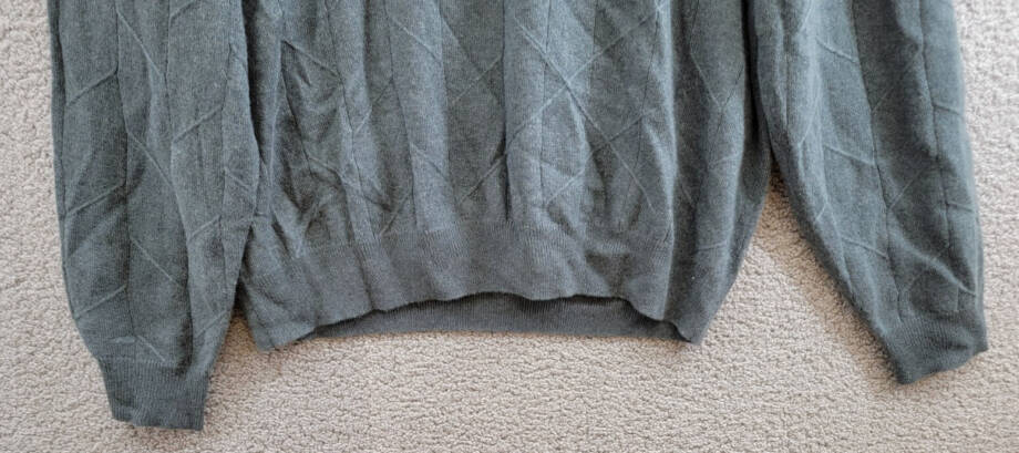 The Men's Store Cashmere Novelty Stitch Crewneck Sweater Men's XXL Slate Green