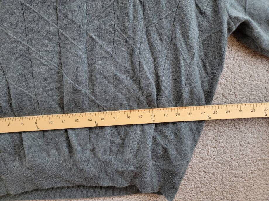 The Men's Store Cashmere Novelty Stitch Crewneck Sweater Men's XXL Slate Green