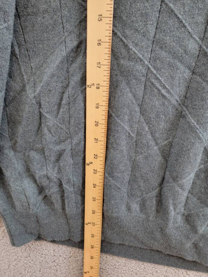 The Men's Store Cashmere Novelty Stitch Crewneck Sweater Men's XXL Slate Green