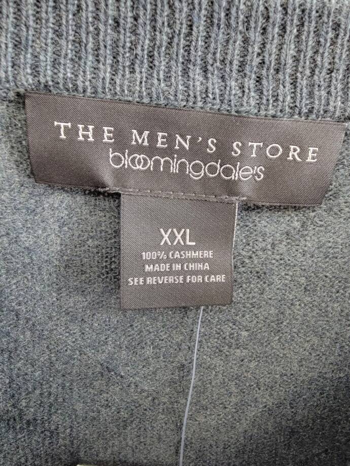 The Men's Store Cashmere Novelty Stitch Crewneck Sweater Men's XXL Slate Green