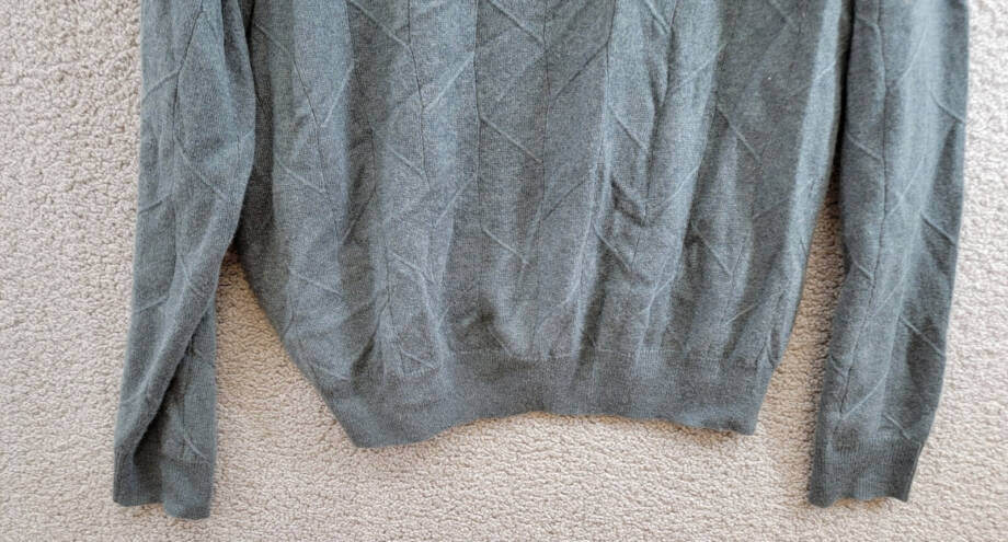 The Men's Store Cashmere Novelty Stitch Crewneck Sweater Men's XXL Slate Green
