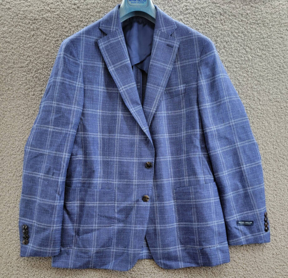 Peter Millar Crown Crafted Sola Soft Sport Coat Mens 40 Atlantic Blue Wool Blend