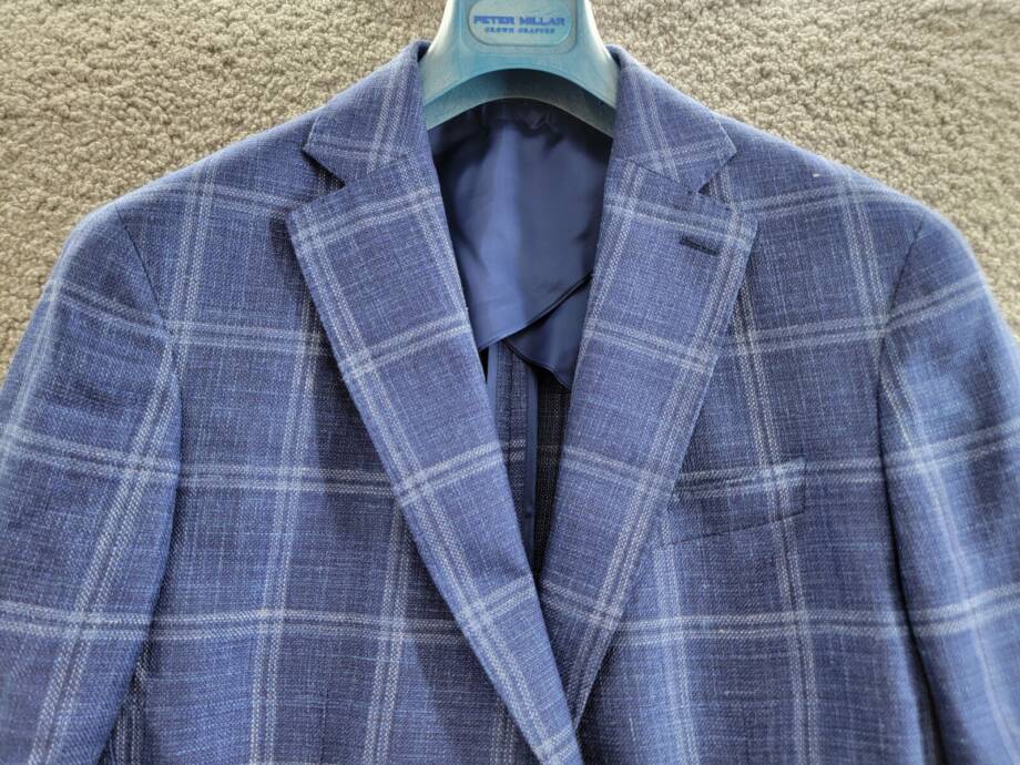 Peter Millar Crown Crafted Sola Soft Sport Coat Mens 40 Atlantic Blue Wool Blend