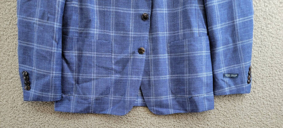Peter Millar Crown Crafted Sola Soft Sport Coat Mens 40 Atlantic Blue Wool Blend