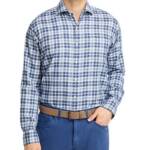 Peter Millar Brooks Summer Soft Sport Shirt Men's M Galaxy Button Closure L/S