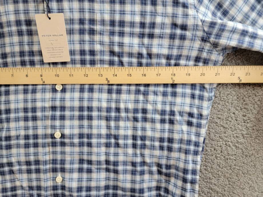 Peter Millar Brooks Summer Soft Sport Shirt Men's M Galaxy Button Closure L/S