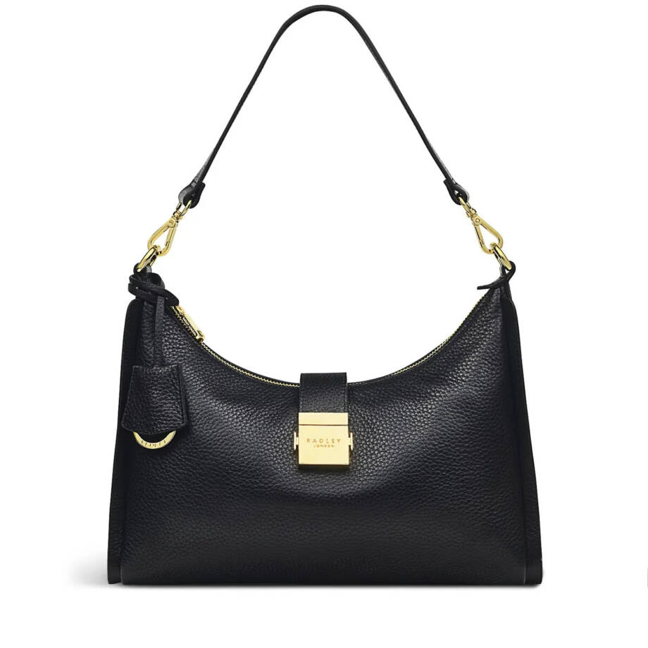 Radley London Sloane Street Ziptop Shoulder Bag Women's Medium Black Pebbled