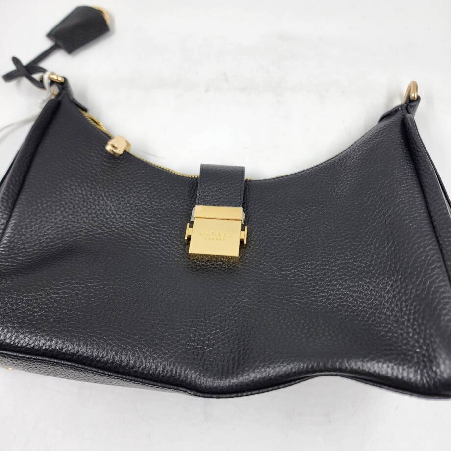 Radley London Sloane Street Ziptop Shoulder Bag Women's Medium Black Pebbled