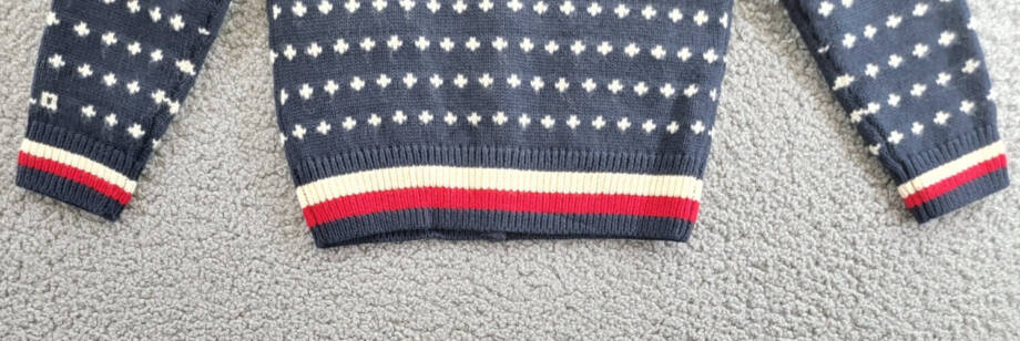 Polo Ralph Lauren Snowflake Cardigan Girls' 2 Navy Multi Crewneck Front Button