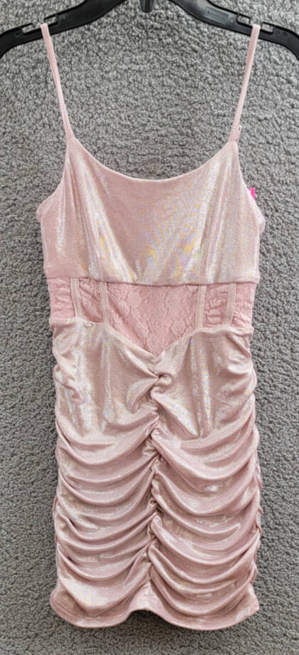 With Jules Sleeveless Lace-Insert Dress Big Girls M Light Pastel Pink Back Zip