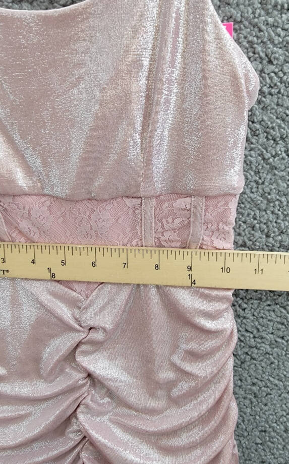 With Jules Sleeveless Lace-Insert Dress Big Girls M Light Pastel Pink Back Zip