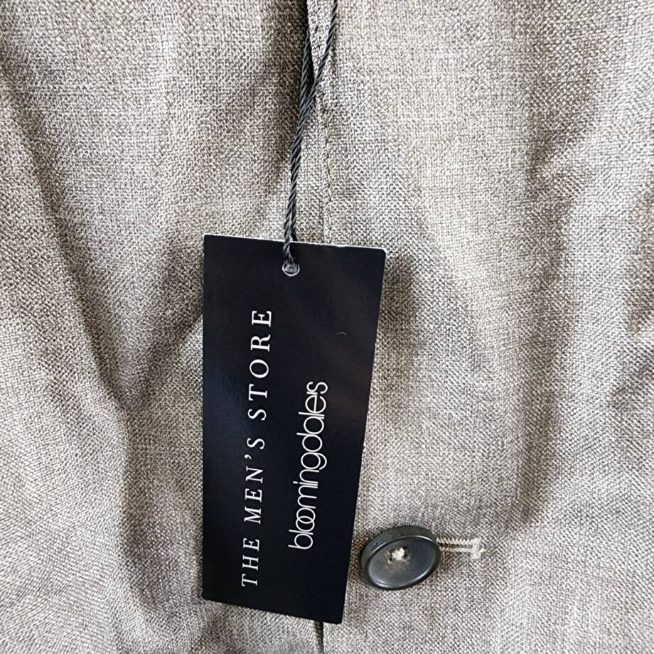 Bloomingdale's Melange Micro Hopsack Chore Jacket Men's 44R Tan Button Closure