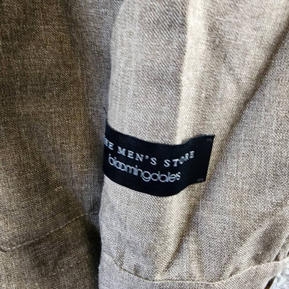 Bloomingdale's Melange Micro Hopsack Chore Jacket Men's 44R Tan Button Closure