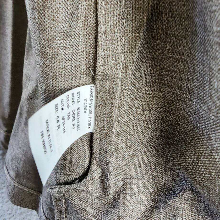 Bloomingdale's Melange Micro Hopsack Chore Jacket Men's 44R Tan Button Closure