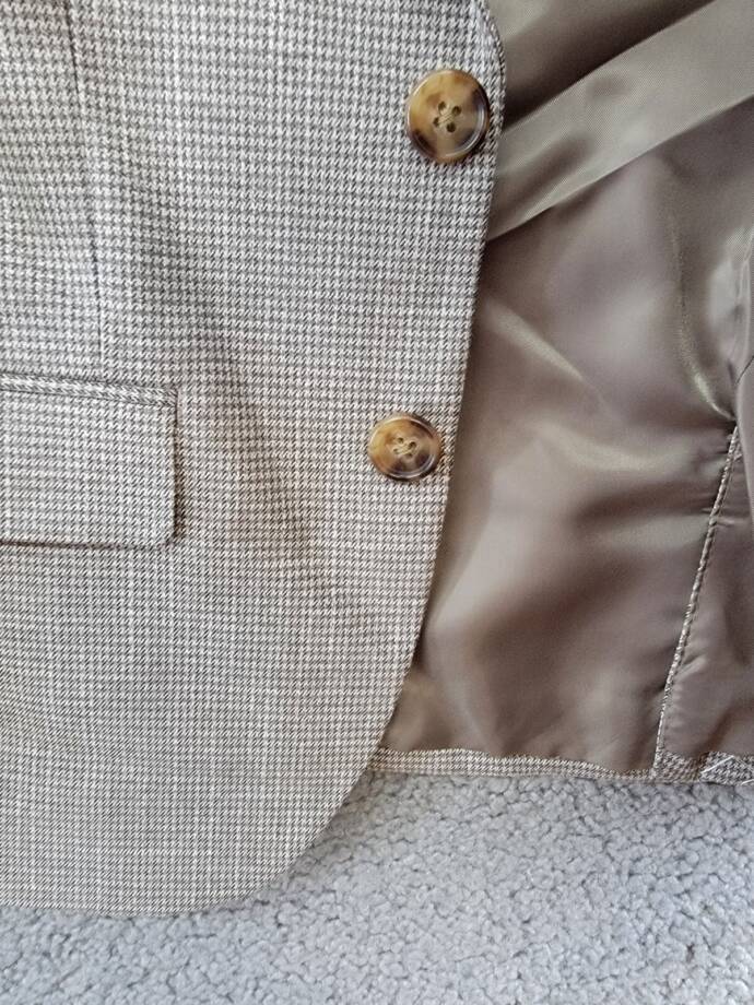 B by Brooks Brothers Classic Stretch Jacket Big Boys 8R Brown/Cream Notch Lapel