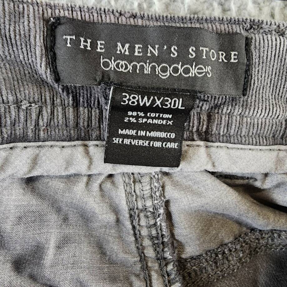The Men's Store at Bloomingdale's Corduroy Tailored Fit Pants Men's 38Wx30L Gray