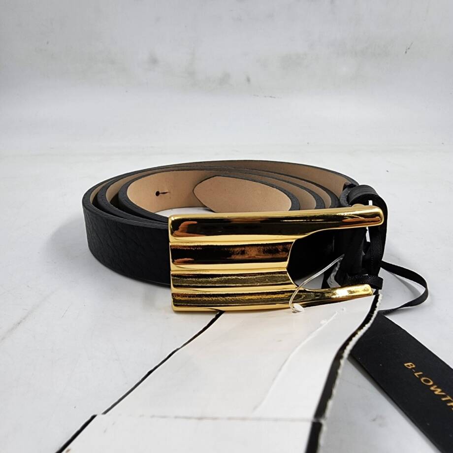 B-low the Belt Lisa Leather Belt Women's S Black/Gold Adjustable