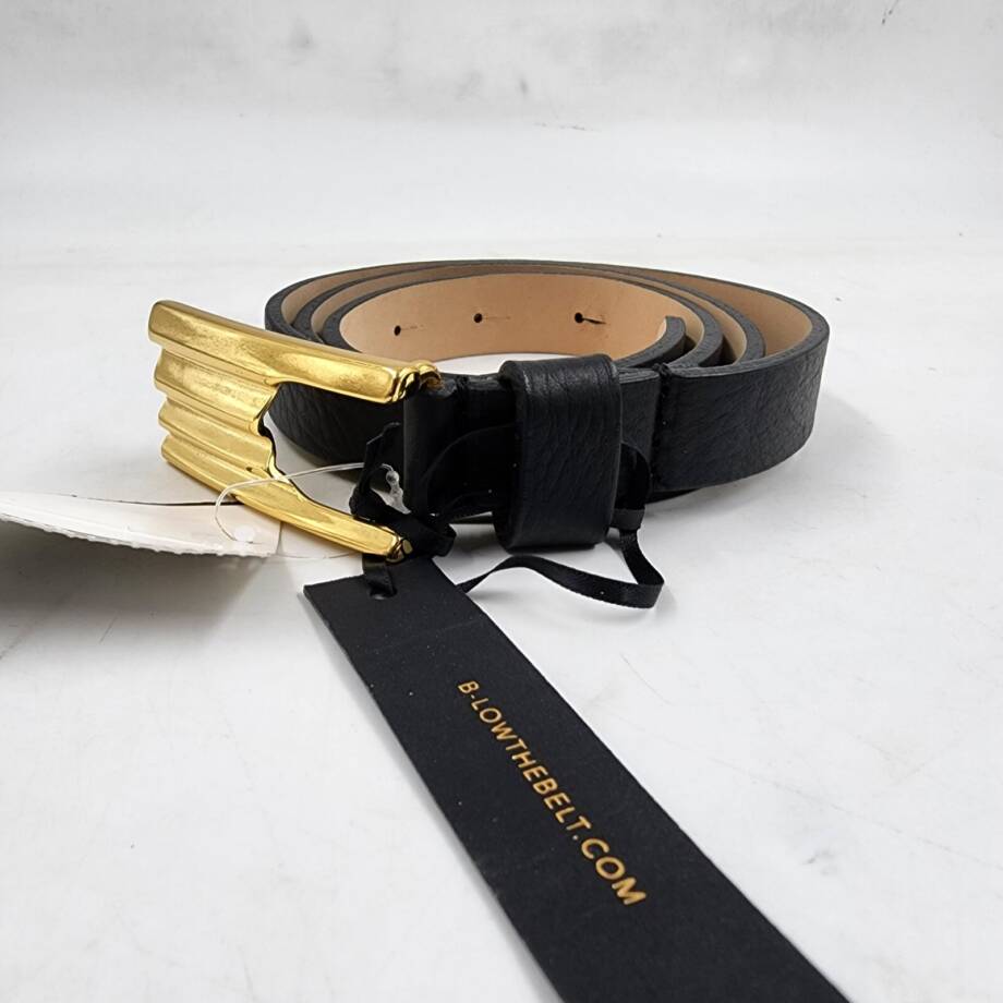 B-low the Belt Lisa Leather Belt Women's S Black/Gold Adjustable
