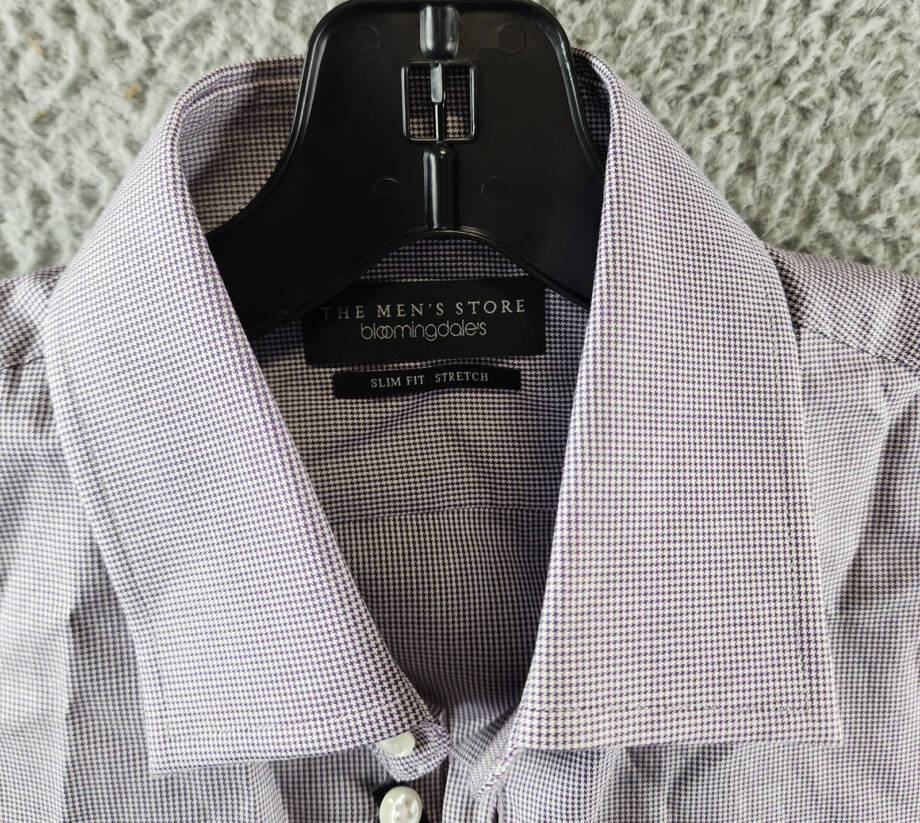 The Men's Store at Bloomingdale's Slim Fit Stretch Shirt Men's 14.5 32/33 Purple
