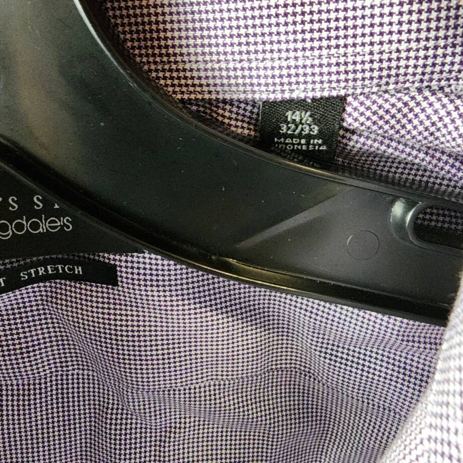 The Men's Store at Bloomingdale's Slim Fit Stretch Shirt Men's 14.5 32/33 Purple