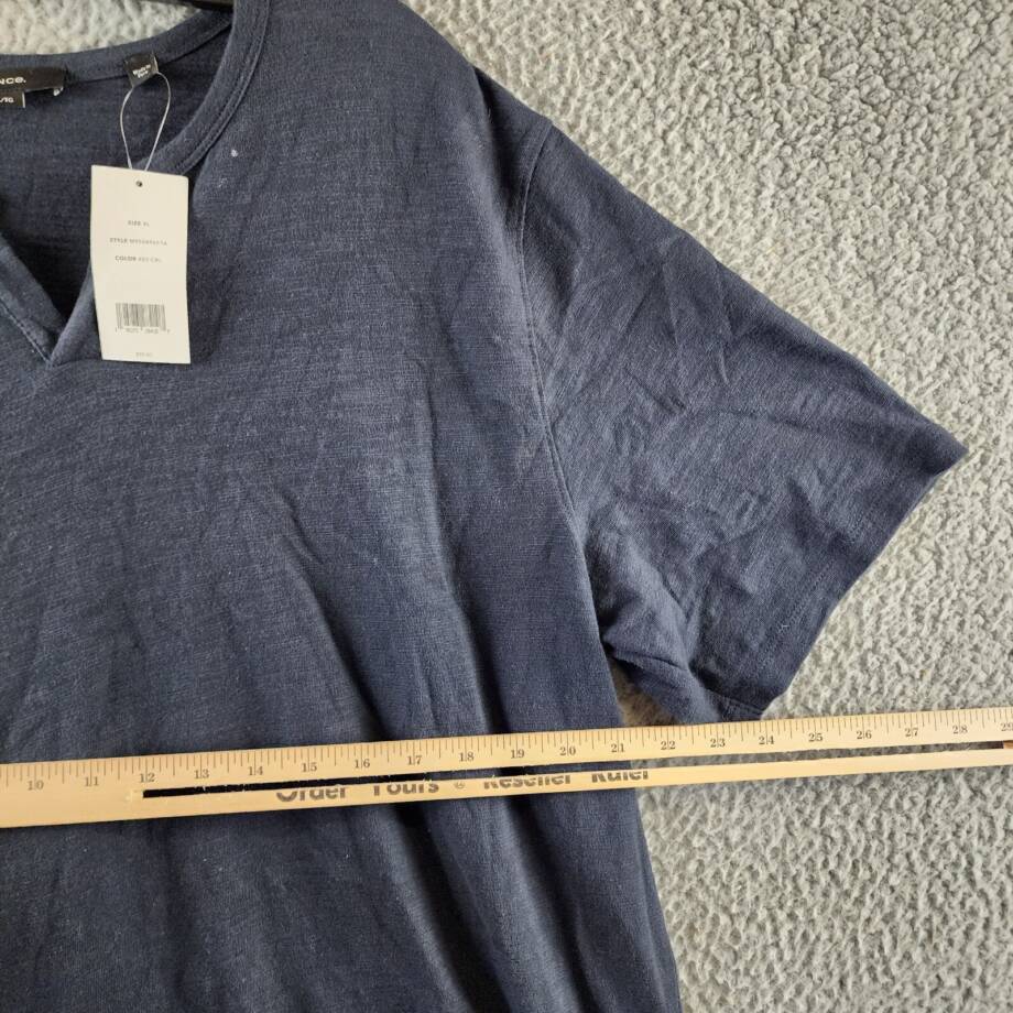 Vince Slub Split Neck Short Sleeve Tee Men's XL Coastal Pullover