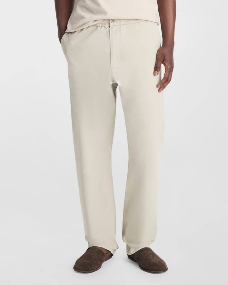Vince Cotton Blend Beach Pants Men's XXL Morning Haze Elasticized Waist