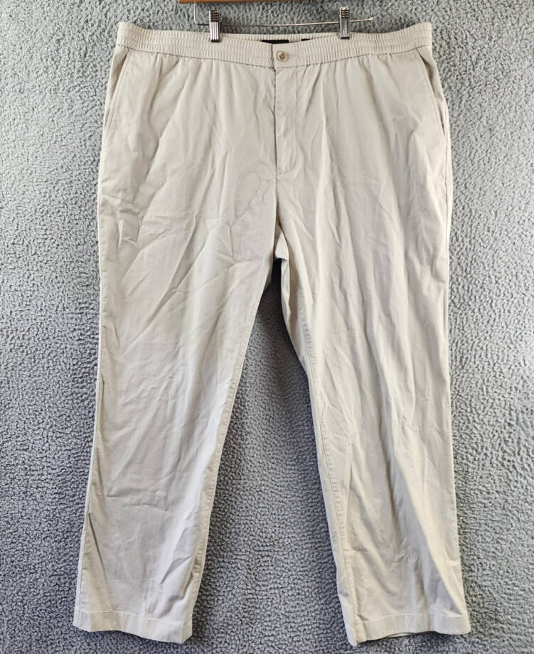 Vince Cotton Blend Beach Pants Men's XXL Morning Haze Elasticized Waist