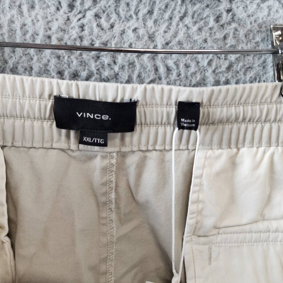Vince Cotton Blend Beach Pants Men's XXL Morning Haze Elasticized Waist