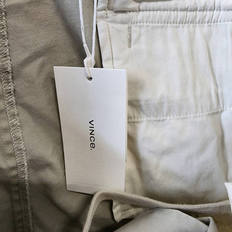 Vince Cotton Blend Beach Pants Men's XXL Morning Haze Elasticized Waist
