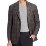 Hart Schaffner Marx New York Plaid Regular Fit Sport Coat Men's 48L Brown/Teal